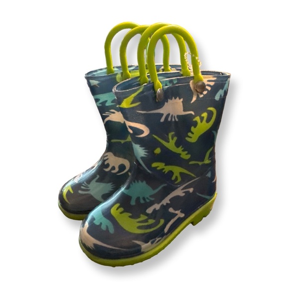 Hibigo Dinosaur Pattern Kids Rain Boots Baby Size 4 - Picture 1 of 5